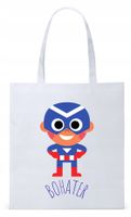 Dla Dzieci Syna Córki Torba Eco Biała Shopper Z Nadrukiem Ze Zdjęciem