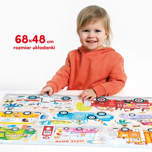 Moto puzzle 40 elementów. Auta na Arena.pl