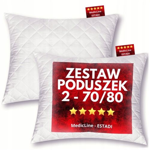 2 szt Poduszka 70x80 - Antyalergiczna Pikowana +Suwak +Regulacja Wysokości na Arena.pl