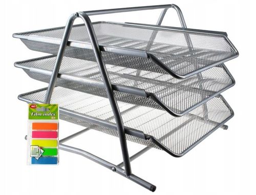 Organizer z szufladami półka na dokumenty metal Net 3A srebrna plus gratis na Arena.pl