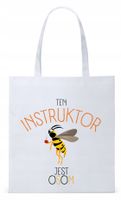 Torba Biała Eco Shopper Dla Instruktora Prezent Z Nadrukiem Ze Zdjęciem