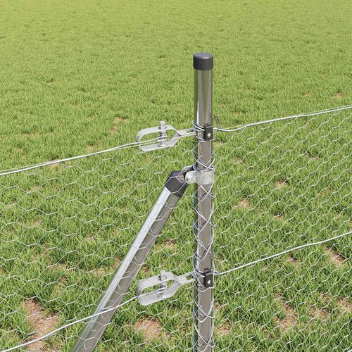 Ogrodzenie z słupkami Srebrny 0.8 x 100 m Stal pokryta PCV na Arena.pl