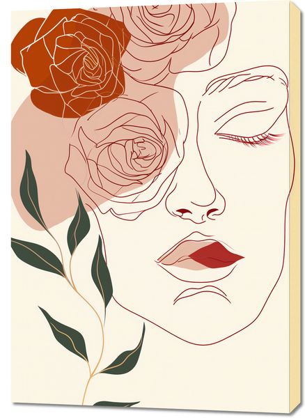 Obraz 70x100cm Beż i Twarz zdjęcie 1