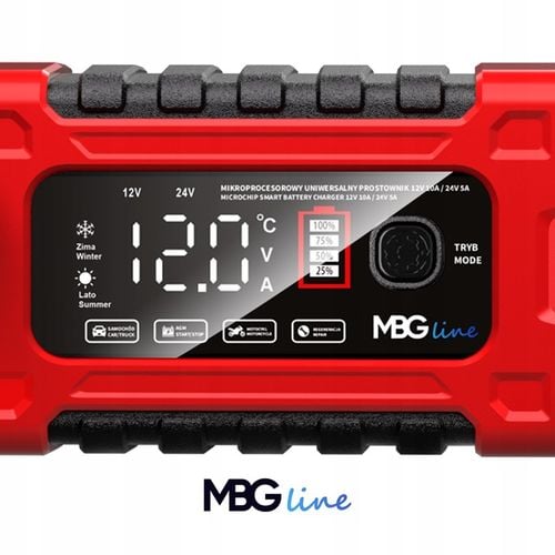 Mocny Inteligentny Prostownik Samochodowy Ładowarka Akumulatora 24V 12V 10A na Arena.pl