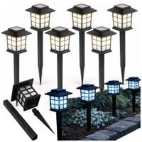 Lampki solarne 6 szt. ogrodowe LED czujnik zmierzchu szpikulec taras balkon