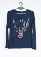 BLUZKA DAMSKA GRANATOWA Z NADRUKIEM ESMARA R. XS