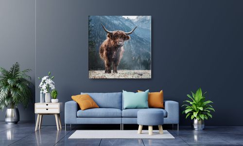 OBRAZ NA PŁÓTNIE 048 Krówka 50x50cm na Arena.pl