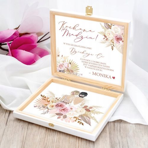 PODZIĘKOWANIA DLA ŚWIADKÓW W PUDEŁKU GRAWEROWANY PREZENT DLA ŚWIADKOWEJ na Arena.pl