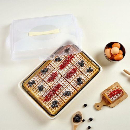 Pojemnik na ciasto 45cm wypieki pudełko box do przenoszenia uchwyt pokrywa na Arena.pl