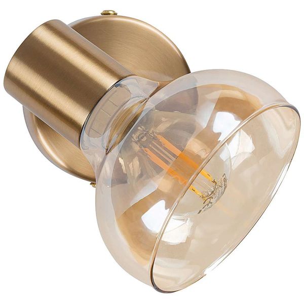 Kinkiet LAMPA ścienna HOLLY 5546 Rabalux metalowa OPRAWA szklany reflektorek antyczne złoto bursztynowy zdjęcie 2