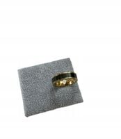 1200 Złoty pierścionek obrączka czarna środek r 6/16mm stal chirurgiczna