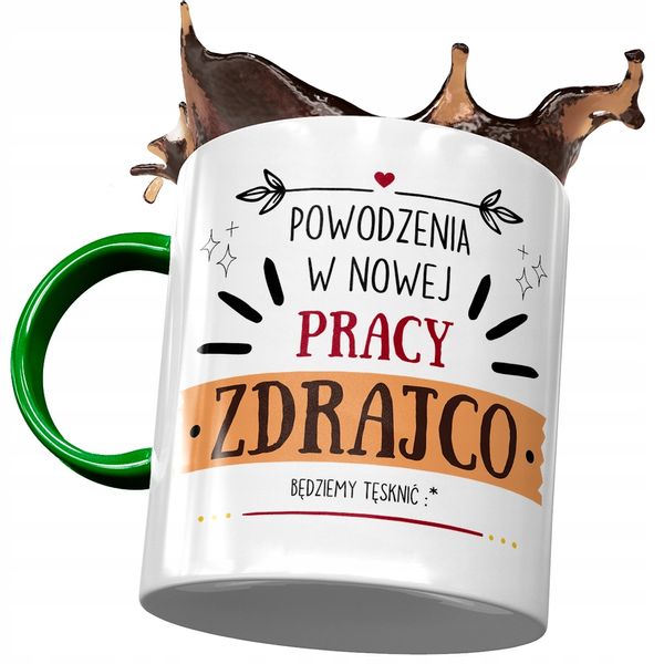 Kubek Zielony Na Pożegnanie Z Pracy Na Prezent Z Nadrukiem Ze Zdjęciem zdjęcie 1