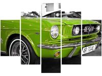 105CM 150CM OBRAZ 5 ELEM LIMONKOWY MUSTANG DRUK