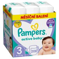 PAMPERS ACTIVE BABY 3 PIELUCHY DLA DZIECI 6-10kg ZAPAS 208szt