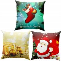 POSZEWKI ŚWIĄTECZNE 40x40 NA PODUSZKE POSZEWKA ŚWIĄTECZNA NA JAŚKI | 3 SZT.