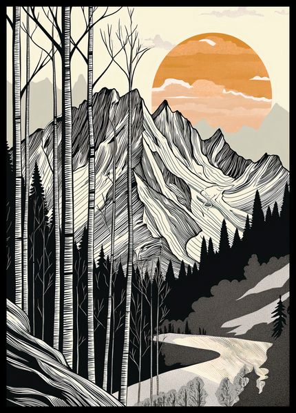 Plakat 42x59,4cm Drzeworys Górski zdjęcie 2