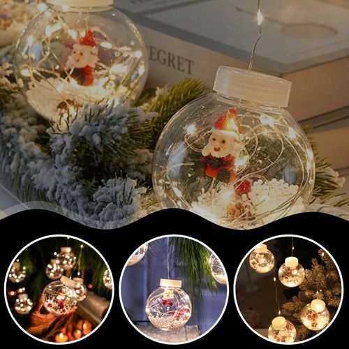 LAMPKI CHOINKOWE LED BOMBKI MIKOŁAJE ŚWIĄTECZNE 10 KUL LED NA USB 3M PILOT na Arena.pl