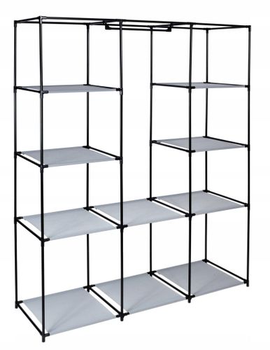 Szafa tekstylna z 10 półkami Mira Maxi - szara na Arena.pl