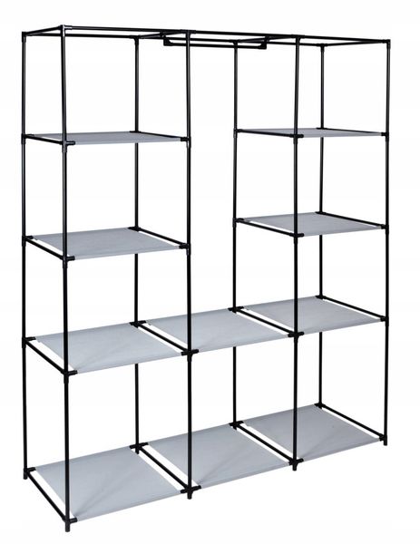 Szafa tekstylna z 10 półkami Mira Maxi - szara zdjęcie 5