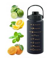 BIDON 2000ML DUŻA BUTELKA NA WODĘ Z MIARKĄ MOTYWACYJNĄ I SŁOMKĄ NA TRENING
