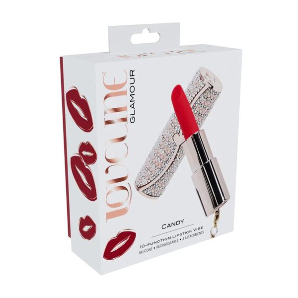 Candy - Lipstick Vibrator With 4 Attachments - Pink zdjęcie 2