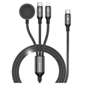 awei kabel w23 3w1 usb-c/lightning/watch100w/10w/2.5w czarny/black