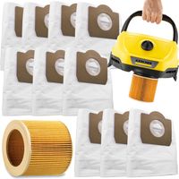 10xMOCNE WORKI + FILTR PUREY DO ODKURZACZA KARCHER WD3 SE4001 WD2 PLUS KWD3