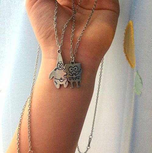 Naszyjniki Srebrny dla Przyjaciół Przyjaciółek BEST FRIENDS SpongeBob na Arena.pl