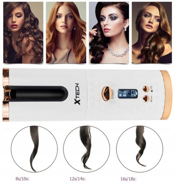 LOKÓWKA DO WŁOSÓW AUTOMATYCZNA CERAMICZNA LCD CURL BIAŁA XTECH zdjęcie 2