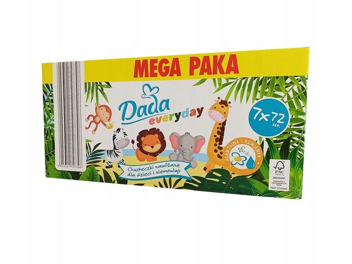 Chusteczki nawilżane DADA EVERYDAY 7 x 72 szt. zdjęcie 1