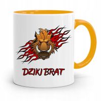 Kubek Żółty Prezent Dla Brata Dziecka Dziki Brat Z Nadrukiem Ze Zdjęciem