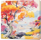 Obraz 100x100cm Roztańczony Krajobraz