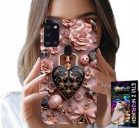 ETUI DO SAMSUNG GALAXY A21s - KOBIECE WZORY KŁÓDKA SERCE CASE + SZKŁO