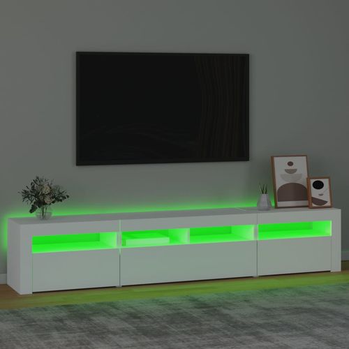 Szafka pod TV z oświetleniem LED, biała, 210x35x40 cm na Arena.pl