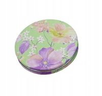 Eleganckie lusterko kieszonkowe 7 cm podwójne kwiaty wielokolorowe