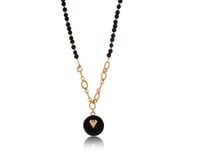 naszyjnik z onyksów, z czarną zawieszką z diamentem (c24/jes/16au)