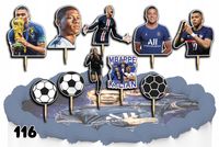 TOPPERY NA TORT OZDOBNE DEKORACJA ZESTAW - PIŁKA NOŻNA MBAPPE 10szt.