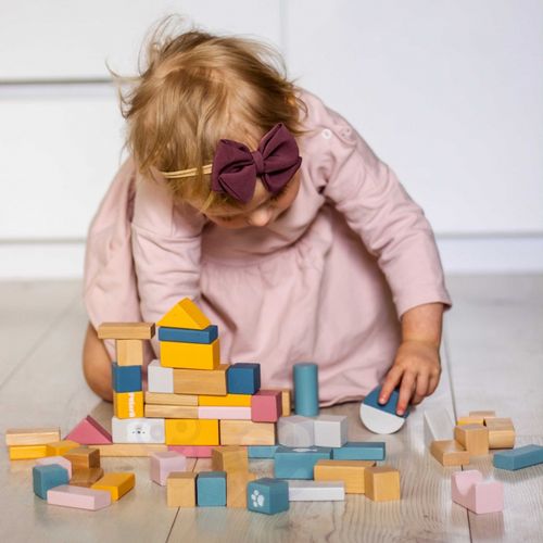 VIGA PolarB Zestaw drewnianych klocków w wiaderku - 60 elementów na Arena.pl