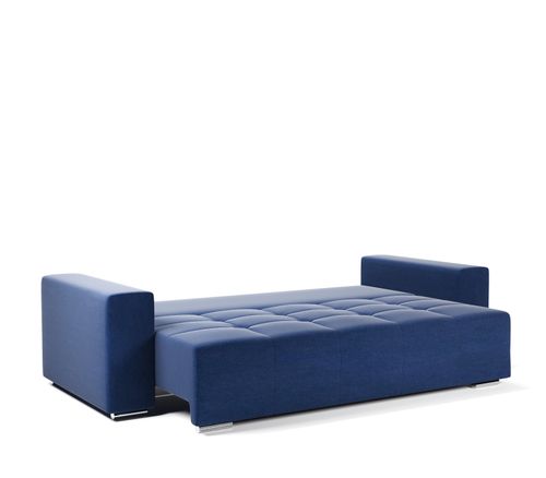 Duża Kanapa Rozkładana Sofa z Funkcją Spania i Pojemnikiem Hilton Beżowa na Arena.pl