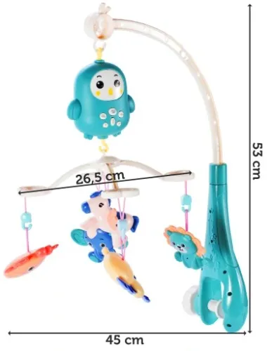 KARUZELKA KARUZELA MUZYCZNA DLA DZIECI SÓWKA DO ŁÓŻECZKA POZYTYWKA Z PILOT na Arena.pl