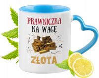 Dla Prawniczki Kubek Błękitny Z Uszkiem W Kształcie Serca Na Prezent