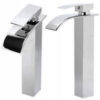 WYSOKA BATERIA UMYWALKOWA STOJĄCA NABLATOWA WODOSPAD ŁAZIENKOWA KRAN CHROM