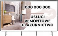 BANER REKLAMOWY 130x80 cm duży wybór wzorów USŁUGIREMONTOWE GLAZURNICTWO