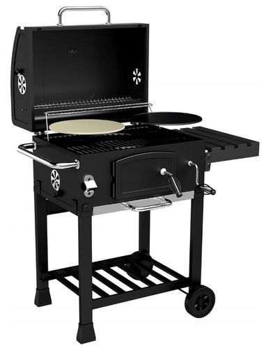 GRILL WĘGLOWY OGRODOWY Koler Ember ch1 RUSZT Z POKRYWĄ POPIELNIK +TERMOMETR na Arena.pl