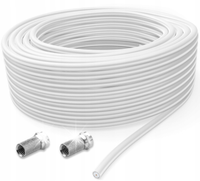 KABEL KONCENTRYCZNY ANTENOWY 100% MIEDZIANY 50M 6.8MM HD 4K WTYKI GRATIS