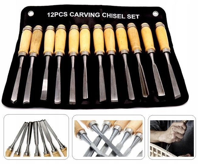 ZESTAW DŁUT DO DREWNA RZEŹBIENIA 12 SZTUK DŁUTA zdjęcie 1