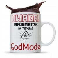 Kubek Informatyka Programisty W Trybie Godmode Z Nadrukiem Ze Zdjęciem
