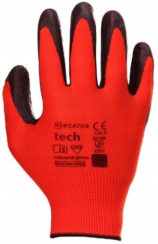 rękawice robocze mercator tech red+black latex - s - 12 par na Arena.pl