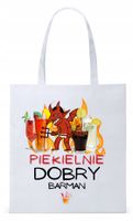 Dla Barmana Bartender Torba Eco Biała Shopper Z Nadrukiem Ze Zdjęciem