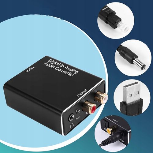 Optyczny Konwerter Coaxial Toslink/ SPDIF RCA 2x CINCH Cyfrowe na na Arena.pl